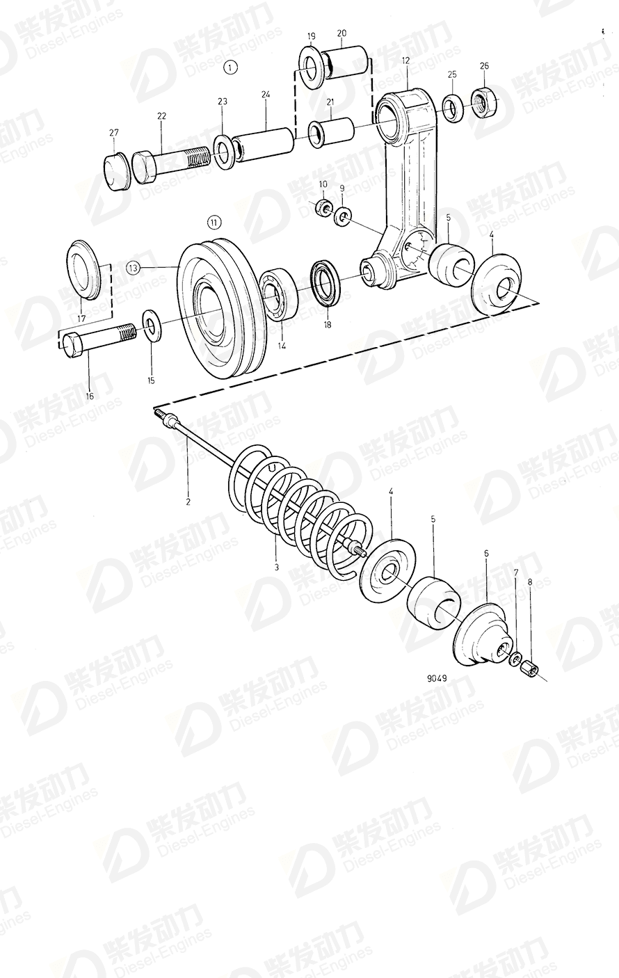 VOLVO Bearing bushing 477012 Drawing